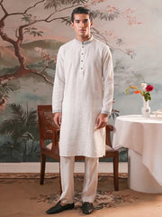 Regular Fit white Embroidered Panjabi