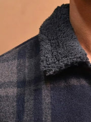 Men’s Wintercheck Fleece Jacket with Fur Collar