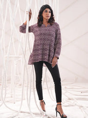 Plum Whisper Chiffon Tunic Top