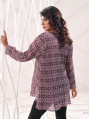 Plum Whisper Chiffon Tunic Top