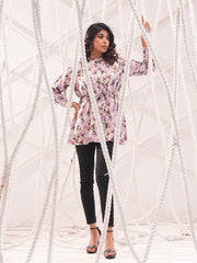 Blossom Tie-Waist Crepe Silk Top