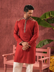 Crimson Heritage Linen Viscose Panjabi