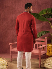 Crimson Heritage Linen Viscose Panjabi