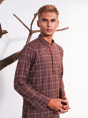 The Urban Grid Cotton Jacquard Panjabi