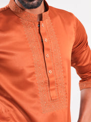 The Chanderi Rust Luxury Panjabi