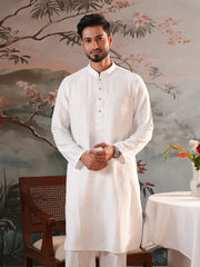 Classic White Zen Panjabi with Snap Buttons