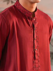 Crimson Heritage Tonal Embroidered Panjabi