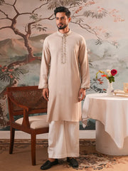 Champagne Elegance Tonal Embroidered Panjabi