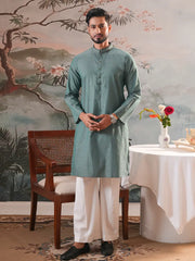Men's Premium Cotton Jacquard Embroidered Panjabi