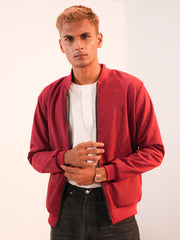 Dual-Mode Reversible Suede Velvet Bomber Jacket