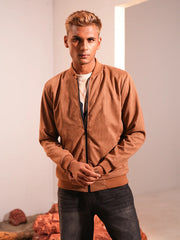 Classic Suede Velvet Bomber Jacket – Premium Winter Edition