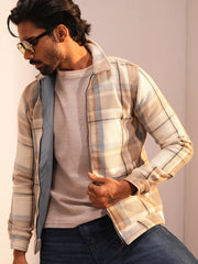 Men’s Soft check Taffeta-Lined Casual Jacket