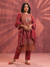 Rosewood Heritage Embroidered Kurta Set with Dupatta