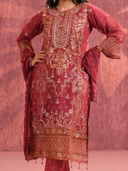 Rosewood Heritage Embroidered Kurta Set with Dupatta