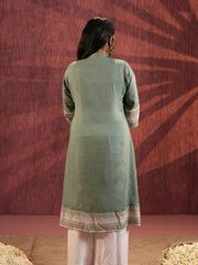 Sage Serenity Linen Viscose Ethnic Top