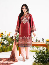 Crimson Bloom Digital Printed Shamuk Silk Ensemble