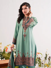 Sage Serenity Digital Printed Shamuk Silk Ensemble