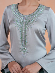Silver Ether Zardozi Co-Ord Set