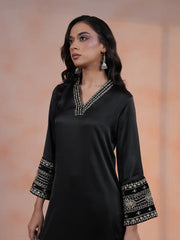 Noir Grace Zardozi Crepe Silk Suit Set
