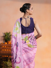 Orchid Oasis Floral Saree
