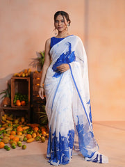 Sapphire Bloom Digital Printed Saree