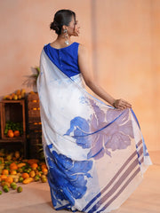 Sapphire Bloom Digital Printed Saree