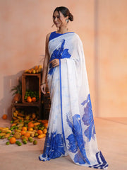 Sapphire Bloom Digital Printed Saree