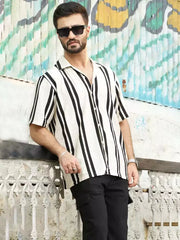 Vertical Striped Cuban Shirt