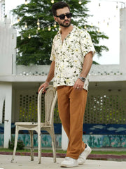 Tropical Bloom Cuban Shirt – Ivory Floral