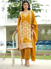 Elegant Yellow Floral Embroidered Kurta Set with Dupatta
