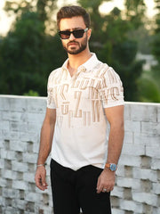 Retro Type Printed Polo Shirt