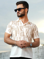 Retro Type Printed Polo Shirt