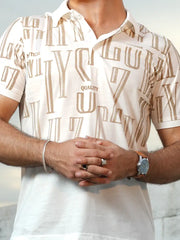 Retro Type Printed Polo Shirt