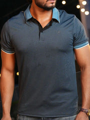 Men's Polo-Micro Check