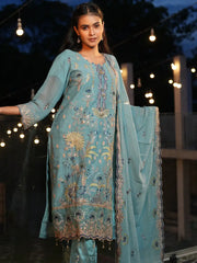 Sea Mist Green Embroidered Festive Kurta Set with Dupatta