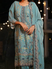 Sea Mist Green Embroidered Festive Kurta Set with Dupatta