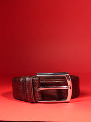 Croc-Embossed Premium Leather Belt