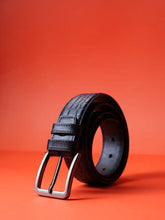 Croc-Embossed Premium Leather Belt