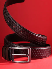 Sovereign Basket-Weave Embossed Leather Belt