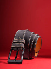 Maverick Contrast-Stitch Suede Casual Belt