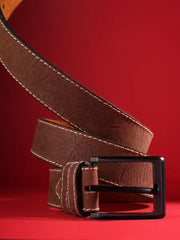 Nomad Crinkled Suede Contrast-Stitch Belt