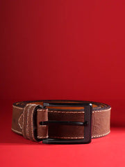 Nomad Crinkled Suede Contrast-Stitch Belt