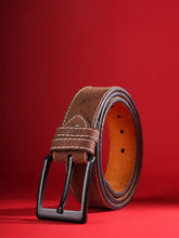 Nomad Crinkled Suede Contrast-Stitch Belt