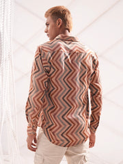 Men’s Zigzag Pattern Casual Shirt
