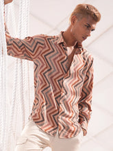 Men’s Zigzag Pattern Casual Shirt