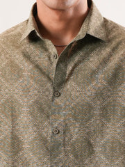 Artisan Geometric Digital Printed Premium Cotton Shirt