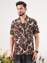 Earthy Palms Digital Printed Cuban Collar Shirt
