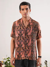 Midnight Paisley Digital Printed Cuban Collar Shirt