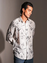 Monochromatic Floral Artisan Crinkle Shirt
