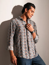 Nordic Mosaic Digital Printed Crinkle Shirt
